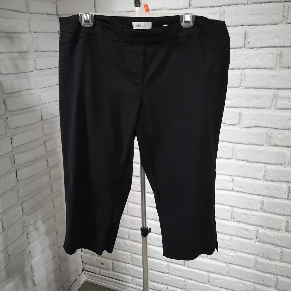 Reitmans Ladies Black Size 14 Plus Pull On Cropped Pants